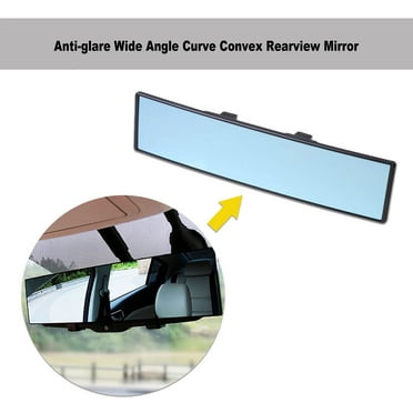Rear View Mirror Interior Clip on Panoramic Rearview Mirror, Anti Glare Car Interior Rear View Mirror for Cars SUV Trucks (11.8' L x 2.8' H) – Convex, Blue