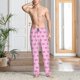 thumbnail image 2 of Balery Pink bows Pantalones de pijama para hombre, pijama ultraligero, pantalón de descanso-Small, 2 of 6