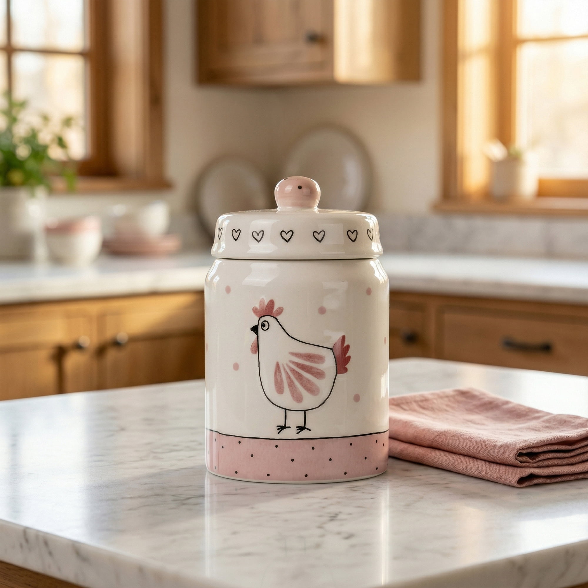Unique Bargains Ceramic Jar with Airtight Lid 13.5oz/400ml Embossed Canister White