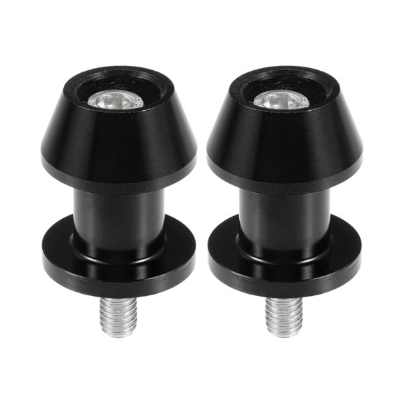 1 Pair Motorbike Swingarm Spools 6mm CNC Swing Arm Spools Sliders Stand Black