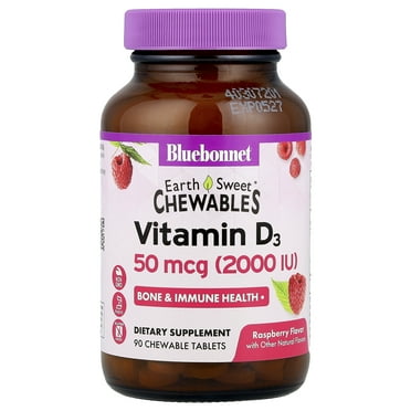 Bluebonnet Earth Sweet Chewable Vitamin D3 2000 IU 90 Chewable