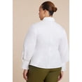 thumbnail image 3 of ELOQUII Women's Plus Size Cut Out Hem Button Up, 3 of 6