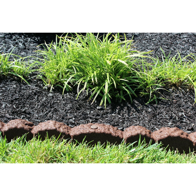 5 x 39 inch Brown Rubber No Dig Landscape Garden Border Edging (Pack 5)  Easy Use