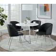 thumbnail image 2 of Cosmo Canary Dining Table, Dining Height Table, Small Dining Table for 4, Round Dinette Table, Wood Kitchen Table (Chrome Metal, White MDF), 2 of 6