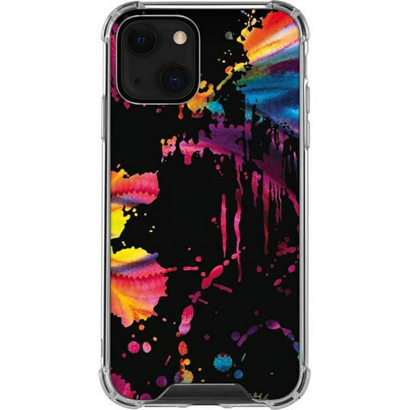 Skinit Abstract Art Chromatic Splatter Black iPhone 13 Clear Case