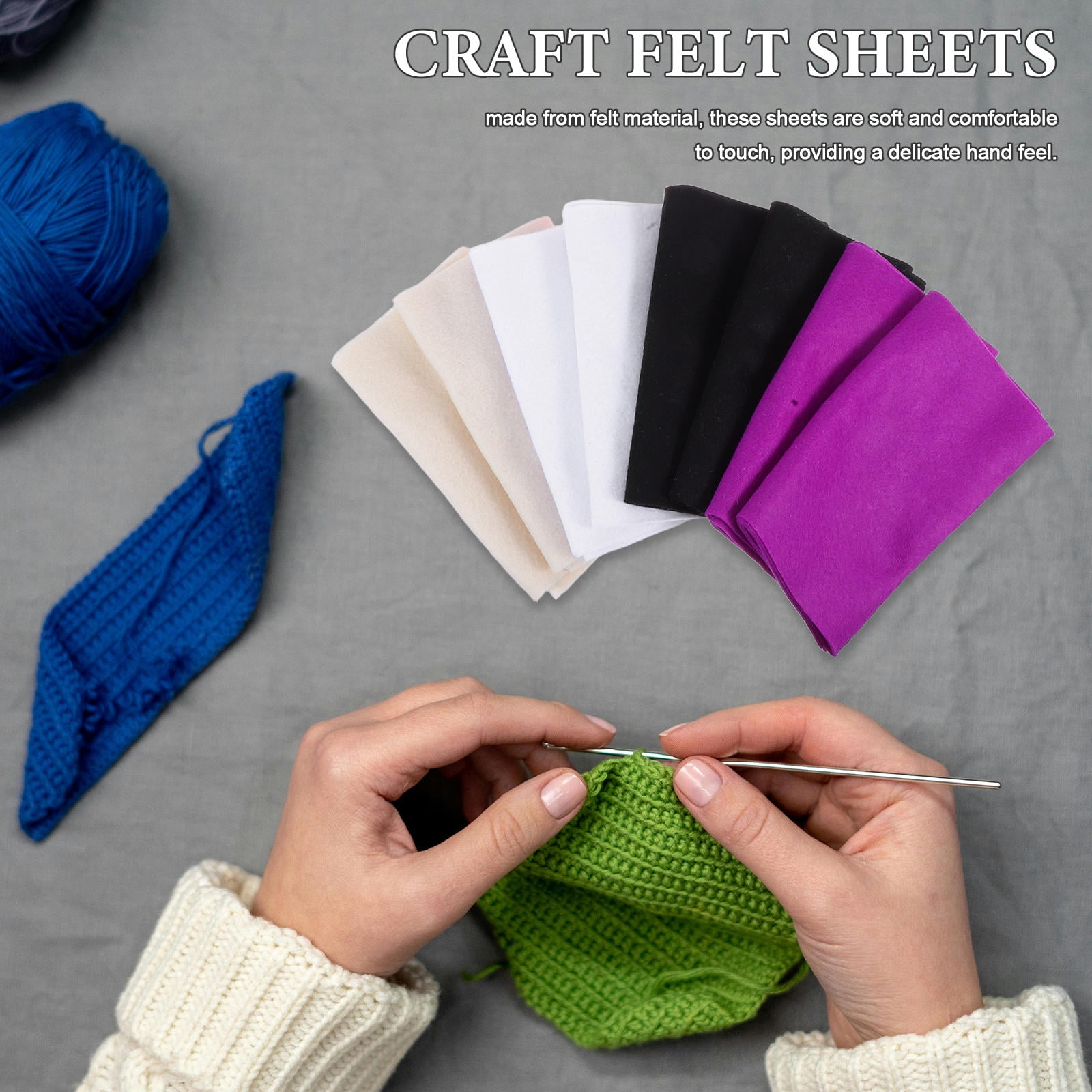Raindrops 16pcs Craft Felt Sheets for Projects, Sewing, School Crafts, and Handmade Designs with Versatile Material