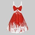 thumbnail image 2 of Vintage Snowflake Print Dress for Women Christmas Sleeveless Dress Sexy V-neck Dresses Cute Elk Print Dress Swing Dress, 2 of 6