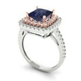 thumbnail image 2 of 2.07 ct Princess Cut Simulated Blue Sapphire with Simulated Diamond Halo Accents 18K White/Rose Gold Womens Engagement Ring, 2 of 5