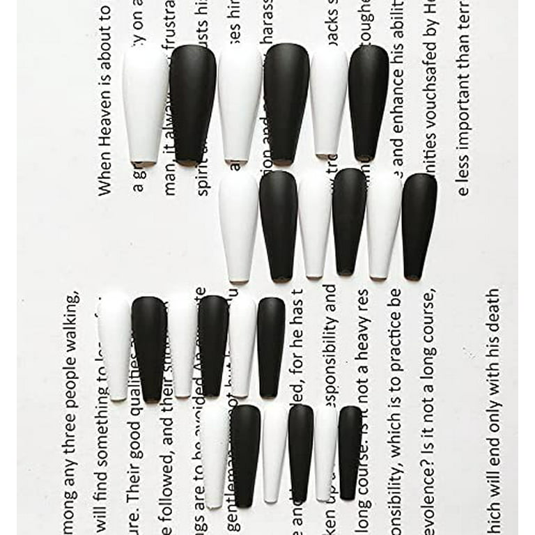 Heldig Coffin Fakes Nails Women's Extra Long Press on Luxury Nails  Rhinestone Nails Acrylic False Nails Full Cover Ballerina Nails - 24pcsB