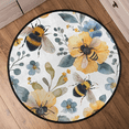 thumbnail image 6 of CURLYOOT Round Rug 3ft Bee Floral Flowers Area Rug, Washable Circle Mat Non Slip Floor Carpet Mat, Soft Indoor Rugs for Entryway Living Room Dining Room Bedroom, 6 of 7