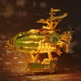 thumbnail image 1 of Puzzle de madera 3D Fantasy Airship modelo FUNPOLA con luces LED, 1 of 6