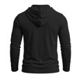 thumbnail image 6 of Ulitacool T Shirts For Mens Hooded Tee Shirts Long Sleeve Pullover Top With Pocket Blend Athletic Training Gym Workout Streetwear Comfortable Clothing Black, 6 of 8