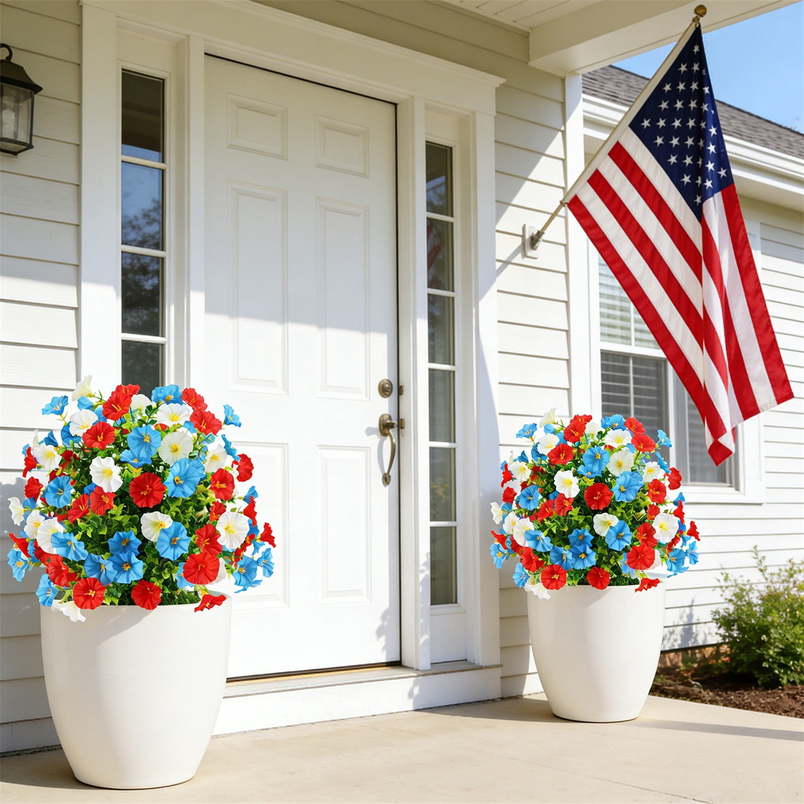 ERTZAE Patriotic Garden Stake,22" Patriotic Mixed Flower Garden Stake,4Th Of July Decorations Outdoor,Usa Lawn Porch Yard Sign,Red White And Blue Independence Anniversary Memorial Day Party Decor