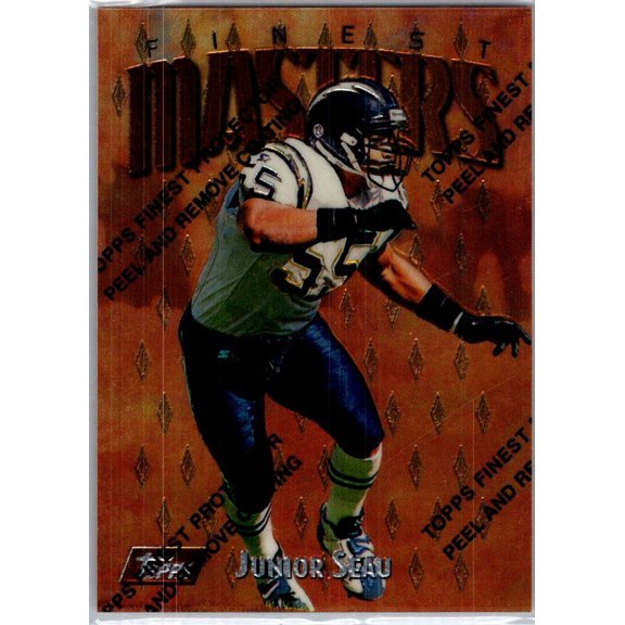 Collectible 1997 Topps Finest Masters Junior Seau #M17 Bronze With Protective Coating San Diego Chargers NFL Football Trading Card