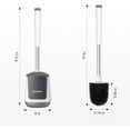 thumbnail image 2 of Toilet Brush and Holder, Self Closing Lid Toilet Bowl Brushes Holder and Extra Long Handle Ventilated Toilet Brush Set for Bathroom Cleaning, Nylon Bristles, White & Grey, 2 of 4