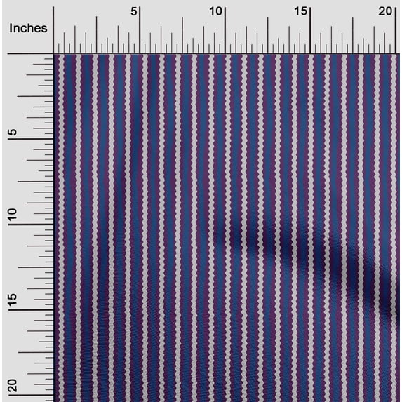 oneOone Cotton Poplin Fabric Stripe Block Printed Fabric 1 Yard 42 Inch Wide