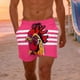 thumbnail image 5 of Ceisia Men's Hot Pink Stripe Graffiti Rooster Print Beach Shorts 4-Way Stretch Drawstring Swim Trunks Gifts, 5 of 8