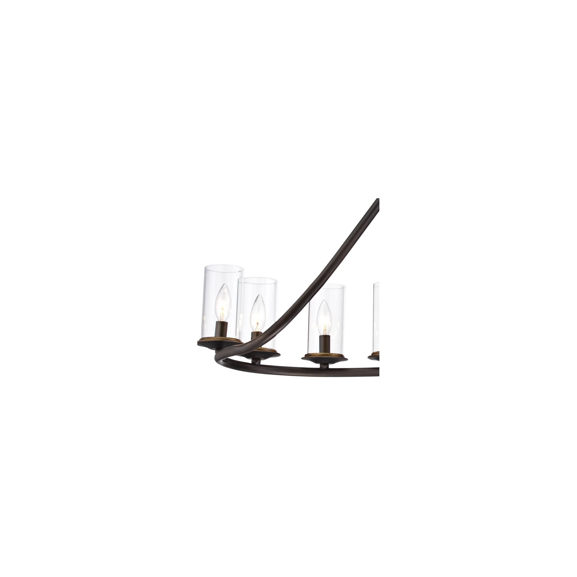 Franklin Iron Works Heritage Bronze Linear Island Pendant Chandelier 44" Wide Farmhouse Rustic Clear Glass 10-Light Fixture for Dining Room Kitchen