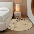 thumbnail image 2 of Black Khaki Round Area Rug 3Ft Washable Small Circle Rugs for Kitchen Entryway, Spring Flora Non-Slip Carpet Floor Mats Indoor Outdoor Carpet Runner Aesthetic Home Decor, 2 of 8