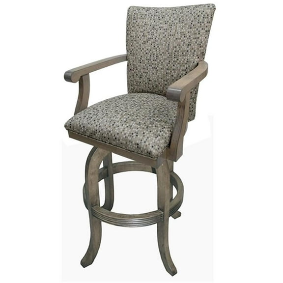 Tobias Designs Mango 26" Swivel Wood Counter Stool in Spring Mix - Antique Gray