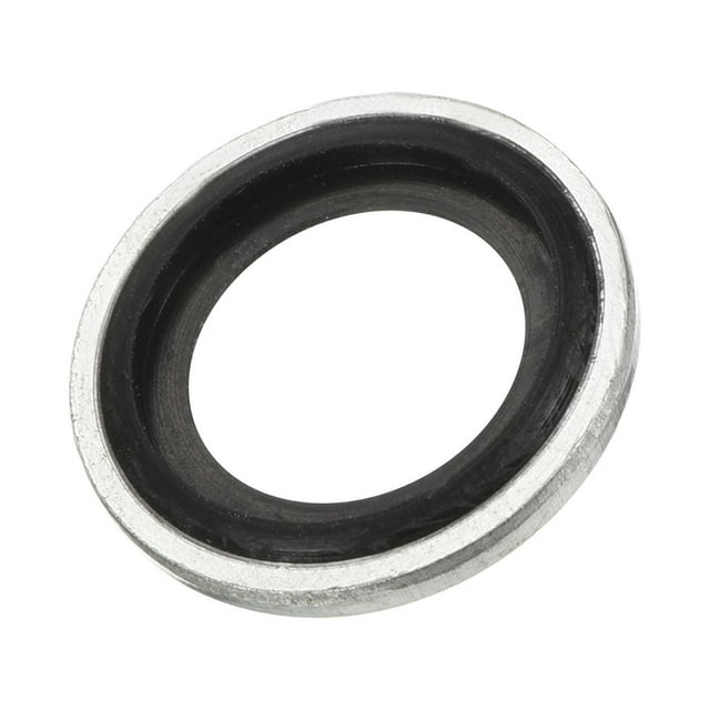 Adheridas Sellado Arandelas M14 19,9x14,7x2mm Carbono Acero Nitrilo Goma Junta, Paquete de 12