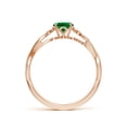 thumbnail image 2 of ANGARA Lab Grown Nature-Inspired Oval Emerald Floral Engagement Ring for Women in 14K Rose Gold (Size-7x5mm) | May Birthstone, Birthday, Anniversary, Jewelry Gift for Women | Lab-Grown Emerald Ring, 2 of 9