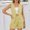 Yellow women's 2 piece sets a1, variant on Cagogo Women's 2 Piece Sets V Neck Sleeveless Crop Top Plaid Boho Shorts Casual Matching Lounge Outfits Summer Cruise Travel Airport Clothes Tracksuits, Yellow M