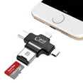 thumbnail image 1 of 5-in-1 TF Micro SD Card Adapter External Storage Memory Expansion Helper with Type-C, Micro USB, USB 2.0, and Lightning Connector for iPhone/iPad/Android/Mac/PC., 1 of 4