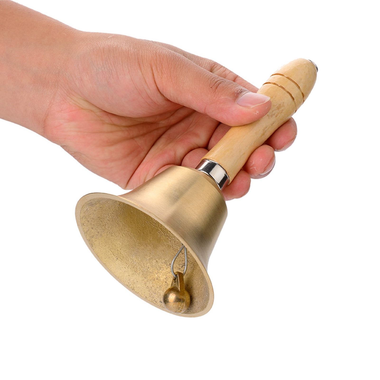 Solid Brass Call Bell Hand Bell,3.3 Inch Large Hand Bell 8CM Multi