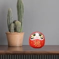 thumbnail image 4 of Muñeca Daruma, colección de figuras, estatua artesanal creativa, adorno interior para bar. Rojo, 4 of 8