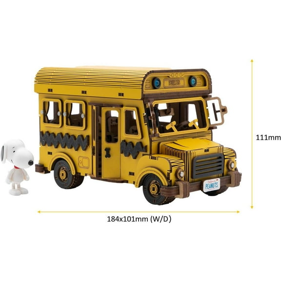 Snoopy School Bus Wooden Kit