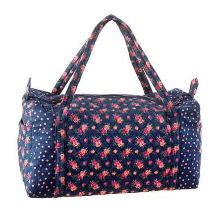 20 Inch Weekender - Darice Floral Duffel Bag: Navy, 20 x 15 inches