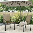 thumbnail image 3 of SUNCROWN Outdoor Chairs Set of 2, Patio Dining Chairs, All Weather Textilene Breathable Seat Fabric Chair for Garden, Backyard, Deck, Poolside, Brown, 3 of 8
