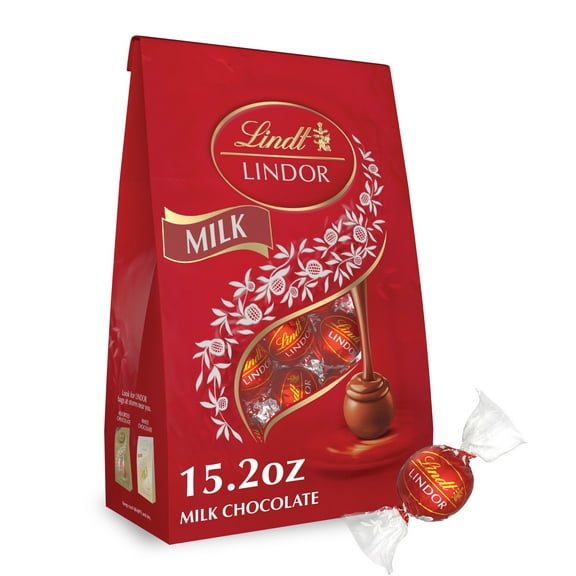 Lindt LINDOR, Milk Chocolate Candy Truffles, Easter Chocolate, 15.2 oz. Bag, 1 Count