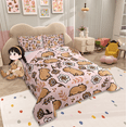 thumbnail image 3 of Manfei Cartoon Capybara Bedding Comforter Set For Home,Brown Cute Animals Twin Comforter Sets For Kids Boys Girls,Florals Branches Pattern Bedding Set,Super Cozy Room Decor Reversible,2-Piece, 3 of 8