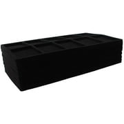 N'icePackaging 12 Qty Cowhide-Black 10 Slot Flocked Storage Tray Inserts - for Merchandise Jewelry & Organization