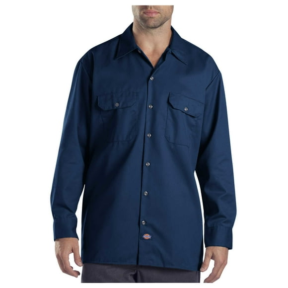 Dickies Mens Long-Sleeve Work Shirt, 4XL, Dark Navy