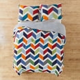 thumbnail image 5 of Levtex Home - Dominik Quilt Set - Full/Queen Quilt + Two Standard Pillow Shams - Chevron Pattern - Multicolor - Quilt Size (86x86in.) and Pillow Sham Size (26x20in.) - Reversible - Cotton Fabric, 5 of 6