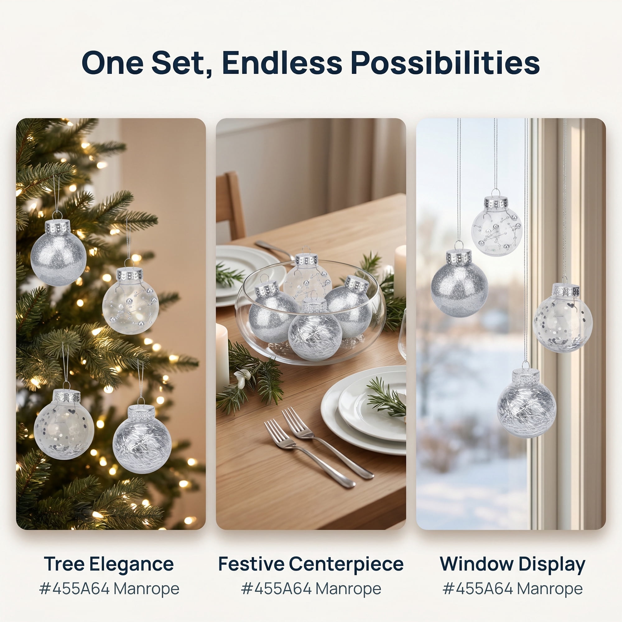 Unique Bargains Christmas Tree Ornaments - 24 Pack Baubles Shatterproof Balls White A 2.4"