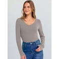 thumbnail image 5 of ANRABESS Long Sleeve Shirts for Women Soft Comfy Ribbed Knit Fitted T-Shirts Casual Trendy Y2K Basic Tops Fall Winter Underscrub Layering Clothes Gray Khaki Small, 5 of 11