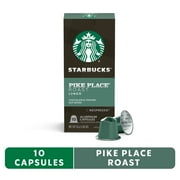 Starbucks by Nespresso Original Coffee Capsules, Pike Place Roast Espresso Pods, 1 Box (10 Pods)