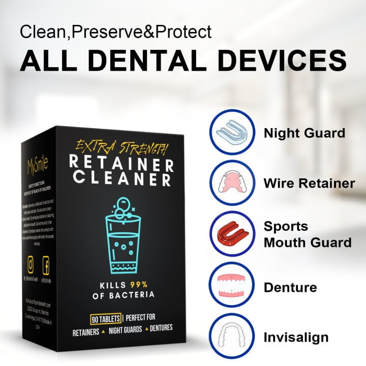 Buy Mysmile 120pc Retainer Cleaner Denture Cleaning Tablets, 3 Min