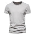 thumbnail image 1 of Camiseta 100% de algodón para hombre, camisetas con cuello en V de diseño a la moda, camisetas sólidas ajustadas, camisetas para hombre, camisetas de manga corta para hombre, 1 of 5