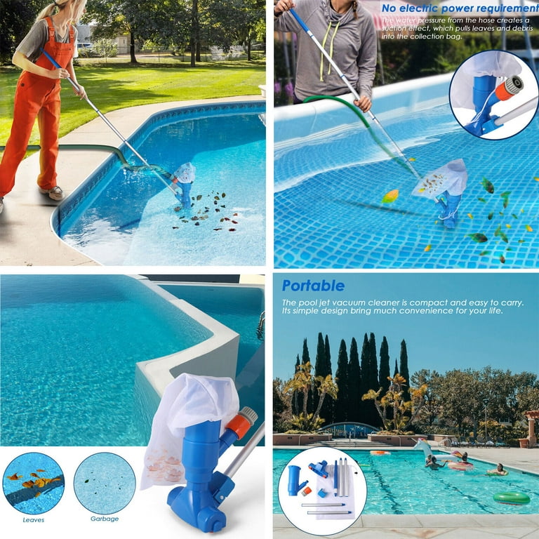 Cleaning And Maintenance Swimming Pool With Cleaning Net, Blue