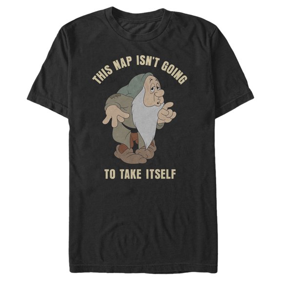 Men's Snow White and the Seven Dwarfs Sleepy This Nap isn't Going to Take Itself Graphic Tee Black 2X Big Tall
