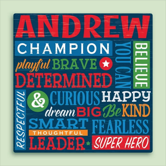 All About Him Personalized Canvas, 16x16