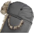 thumbnail image 3 of Gorro con orejeras unisex de piel sintética, impermeable, para cazar en invierno, color gris, 3 of 4