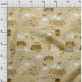 thumbnail image 3 of oneOone Cotton Poplin Twill Light Brown Fabric Kids Sewing Craft Projects Fabric Prints By Yard 56 Inch Wide, 3 of 4