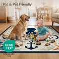 thumbnail image 4 of ODIKA 8'x10' Ultra-Soft Area Rug, Cartoon Pirate Octopus Kraken Abstract Ocean Waves Anchors Bubbles None Washable, Bare feet friendly, Silk-Touch for Bedroom, Under Sectional, 4 of 7
