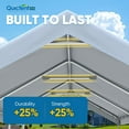 thumbnail image 6 of Quictent 10x20 ft Heavy Duty Carport Car Canopy Galvanized Car Tent Outdoor Boat Shelter with Reinforced Structure - White, 6 of 7